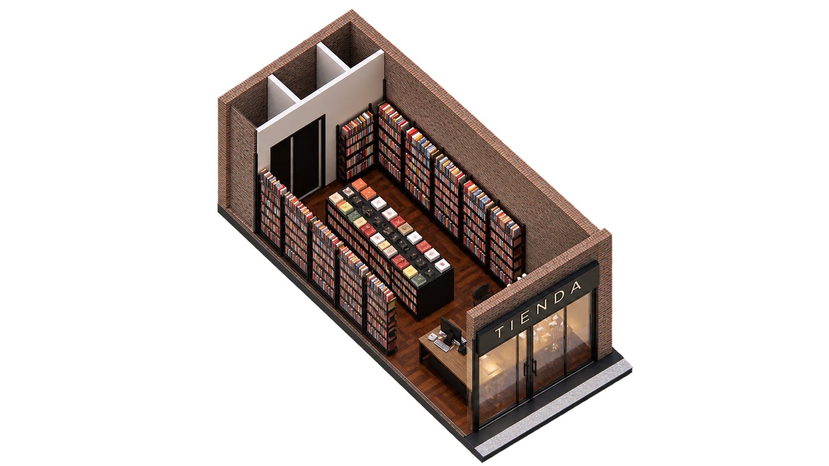 Isométrico de una librería